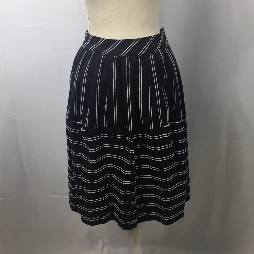 Anthropologie Striped High-Waisted Skirt + Pockets
